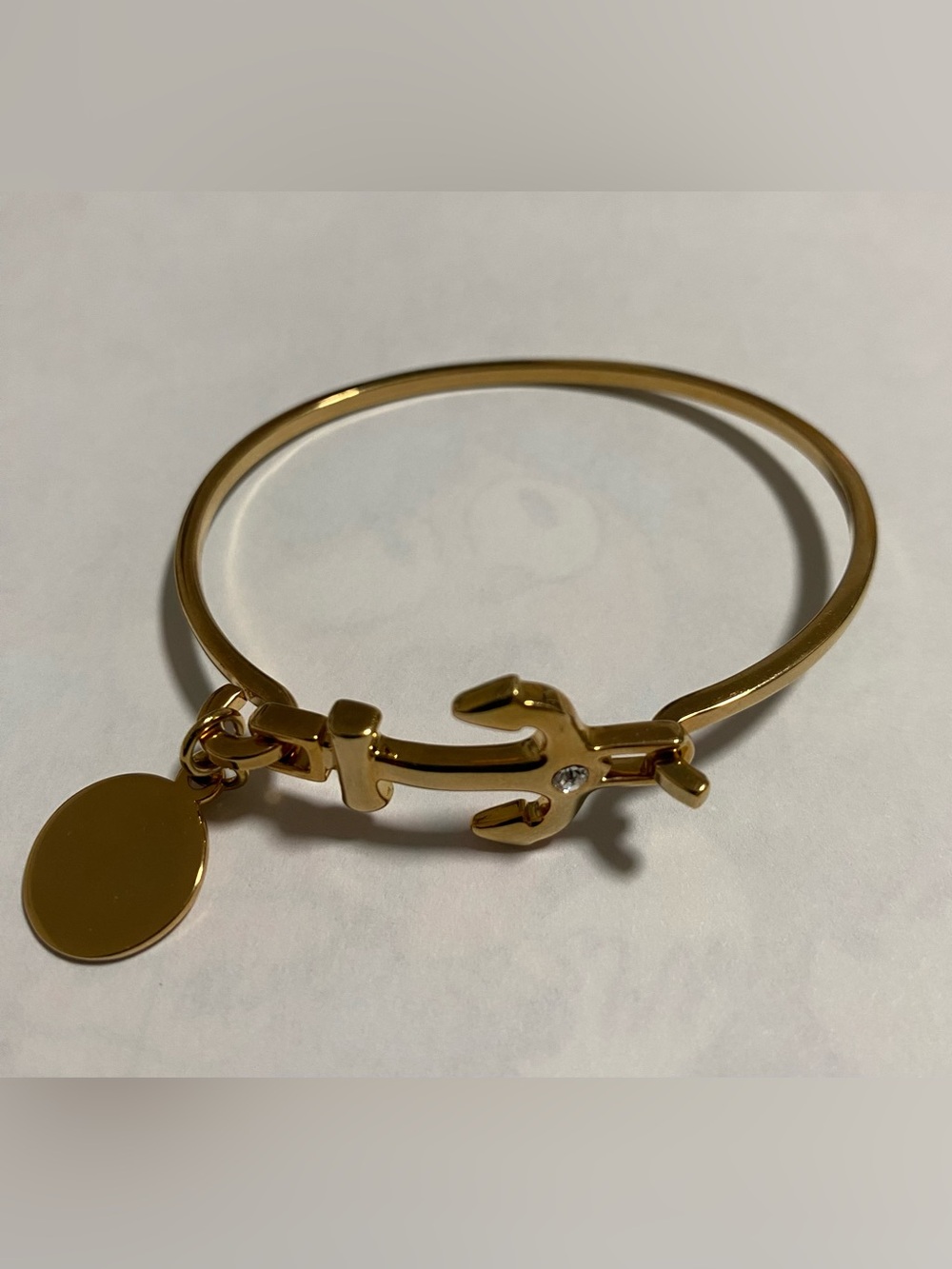 Rare Gold Anchor Charm Bangle Bracelet - Women Accessories